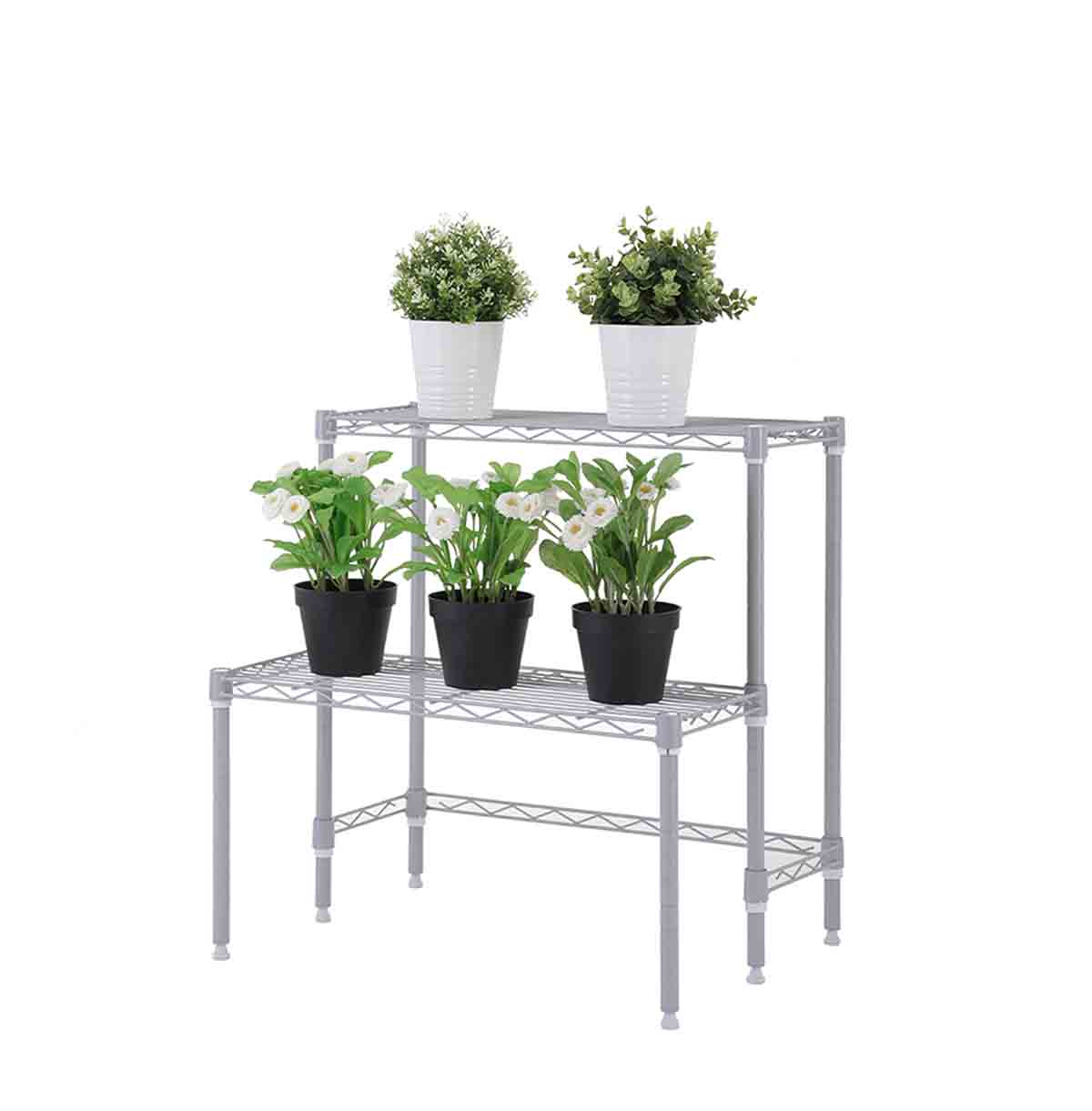 2-Tier Indoor Outdoor Plant Display Shelf / Metal Plant Shelf / Metal Plant Stand / Plant Rack / Flower Pot Organizer / Flower Display Rack