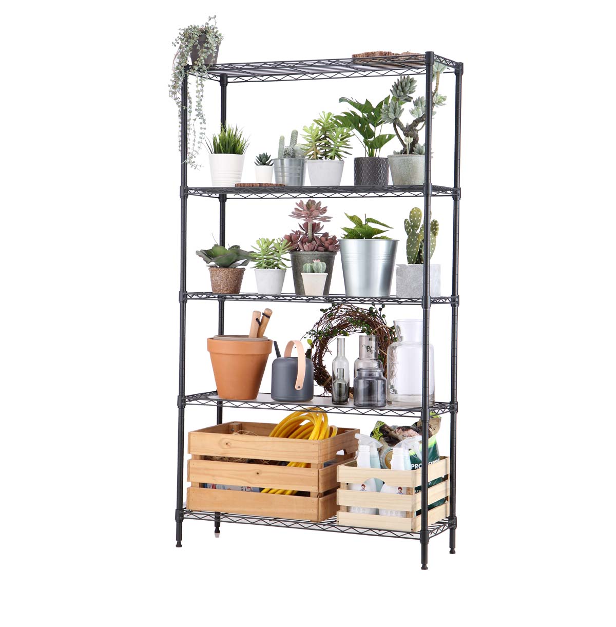 5-Tier Indoor Outdoor Plant Display Shelf / Metal Plant Shelf / Metal Plant Stand / Plant Rack / Flower Pot Organizer / Flower Display Rack