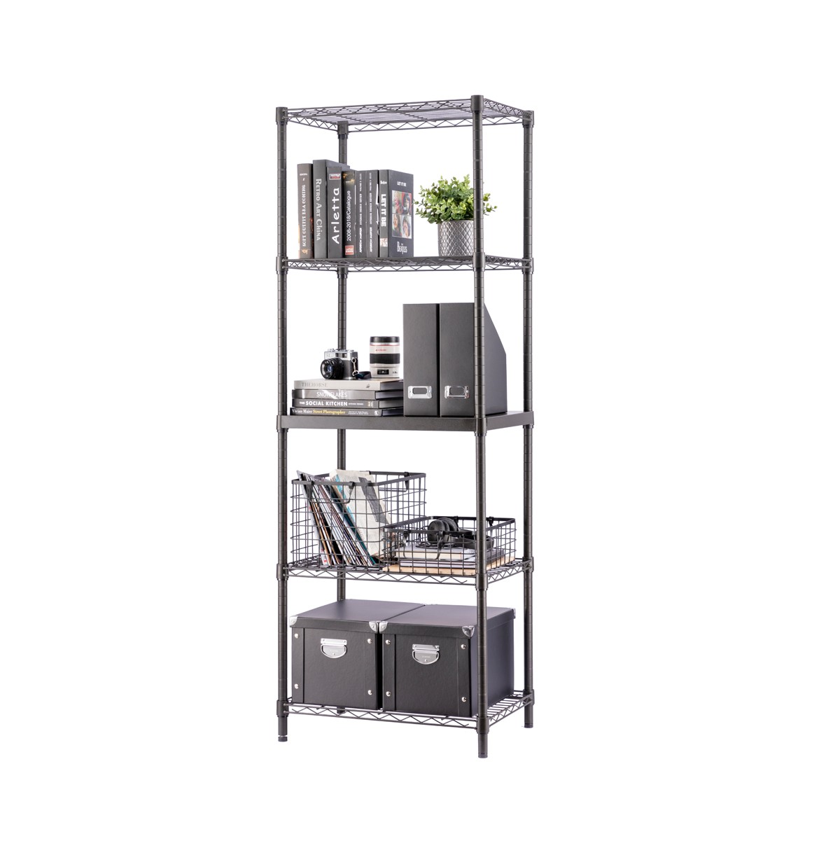 5-Tier Bookshelf / Book Storage Rack / Adjustable Book Case