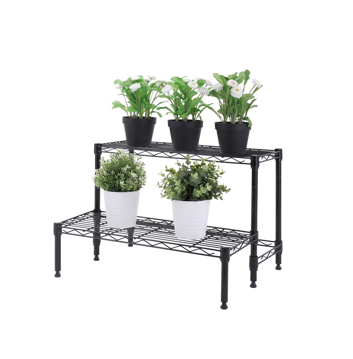 2-Tier Indoor Outdoor Plant Display Shelf / Metal Plant Shelf / Metal Plant Stand / Plant Rack / Flower Pot Organizer / Flower Display Rack