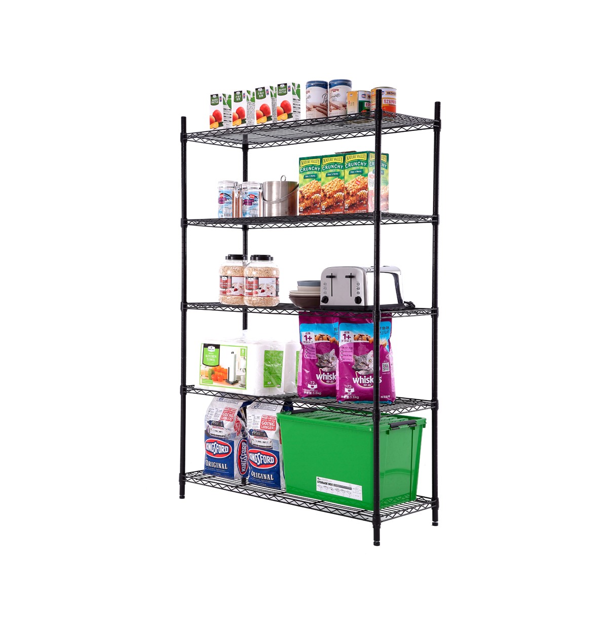 5-Tier Industry Storage Shelf / Boltless Steel Shelving Unit