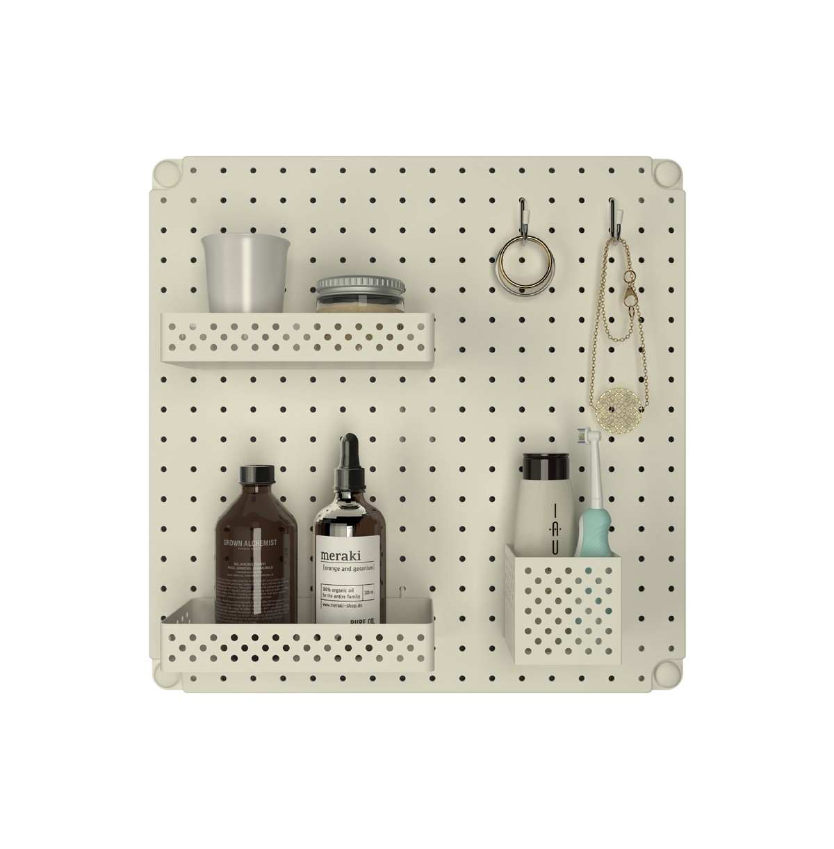 Metal Pegboard Wall Organizer Panels / Wall Mounted Pegboard Kits / Organizer Board Bathroom racks