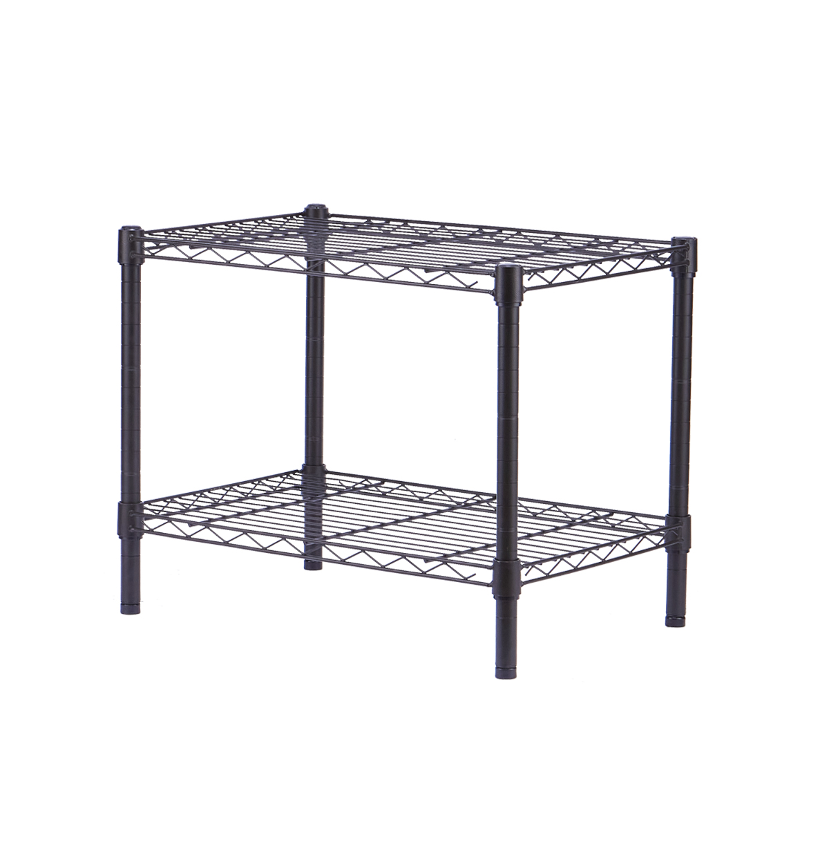 2-Tier Wire Metal Shelving For Living Room / Metal Display Shelving / Metal End Tables Bathroom