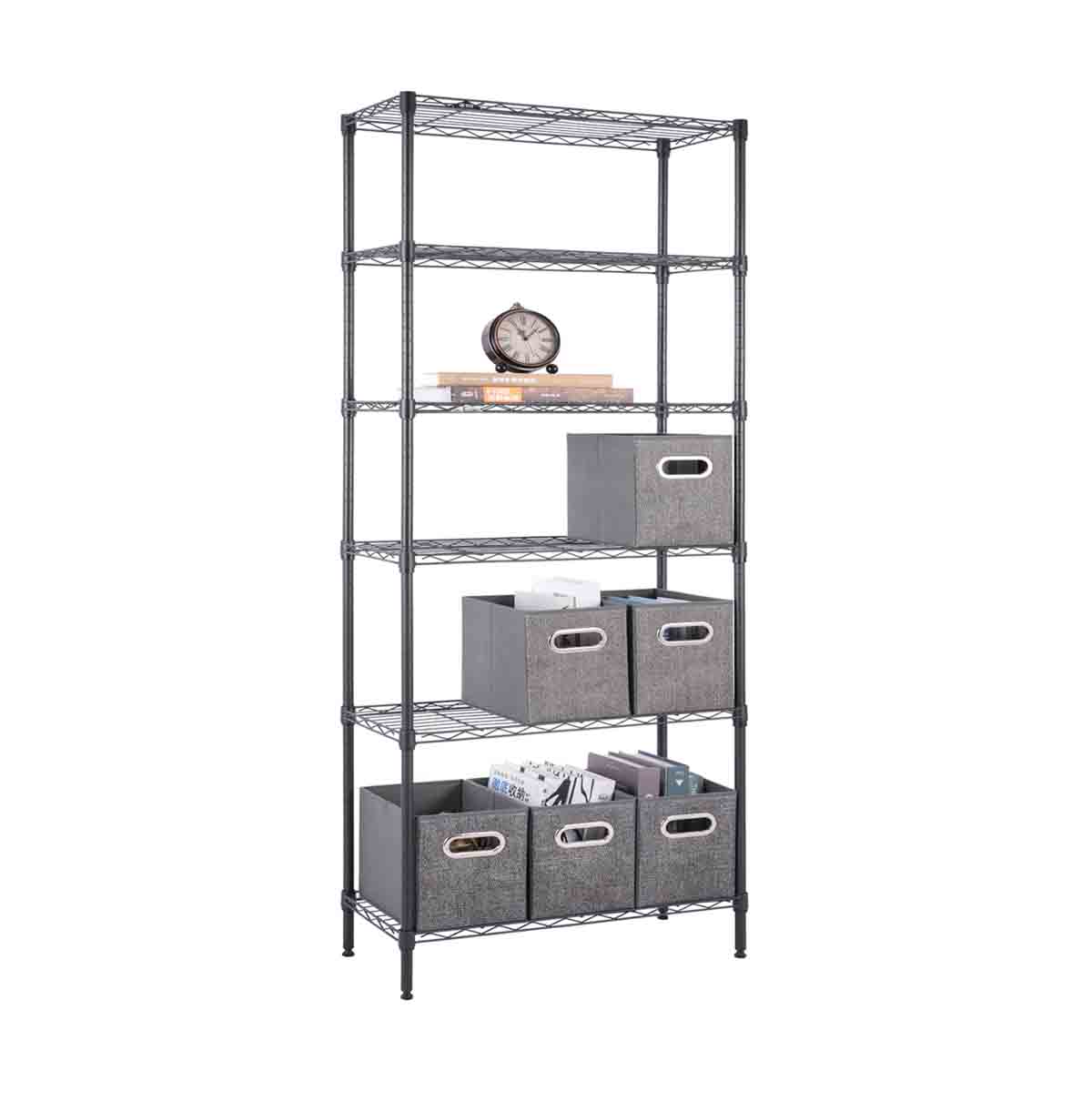 6-Tier Storage Rack Shelving Unit for warehouse / Steel Organizer Wire Rack Chrome