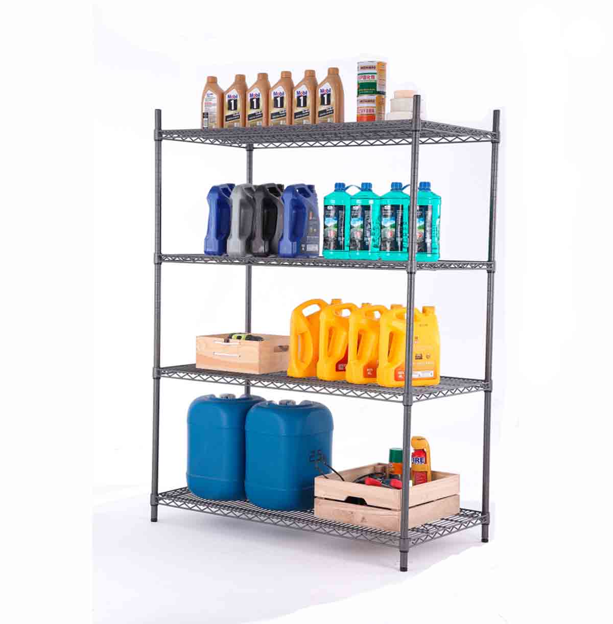 4-Tier Wire Shelving Unit / Steel Organizer Wire Rack / Expandable Wire Storage Rack