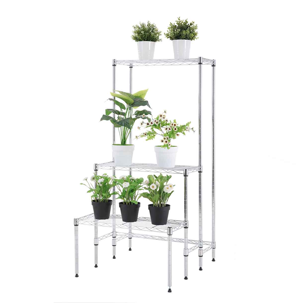 3-Tier Indoor Outdoor Plant Display Shelf / Metal Plant Shelf / Metal Plant Stand / Plant Rack / Flo