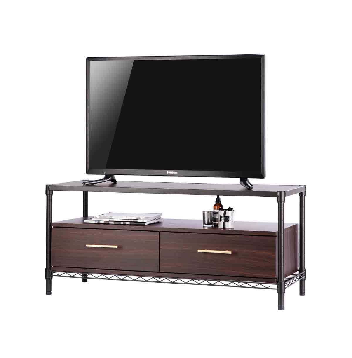 2-Tier Metal TV Stand / Entertainment Center / TV Console Table For Living Room / Bedroom