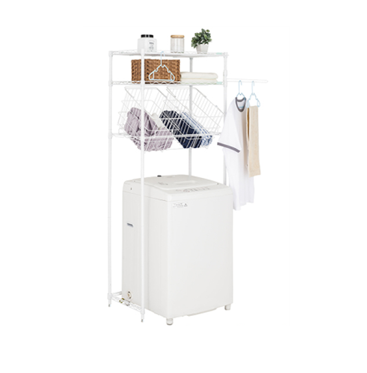  2-Tier White Metal Bathroom Shelf / Bathroom Space Saving Organizer Rack