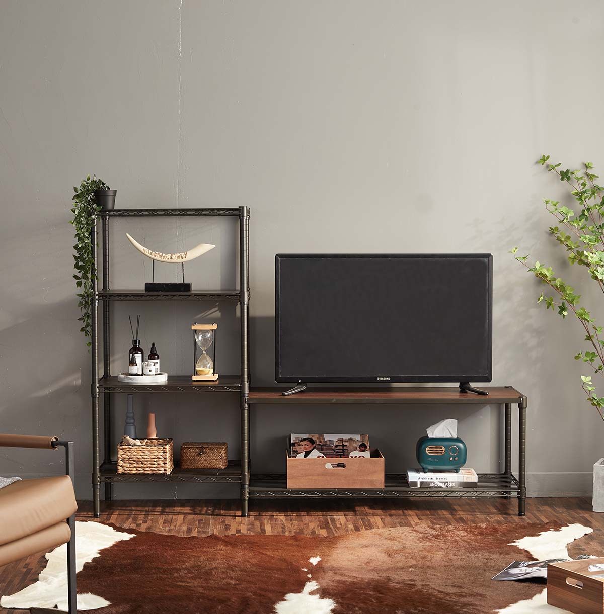 metal TV stand for 55 inch TV