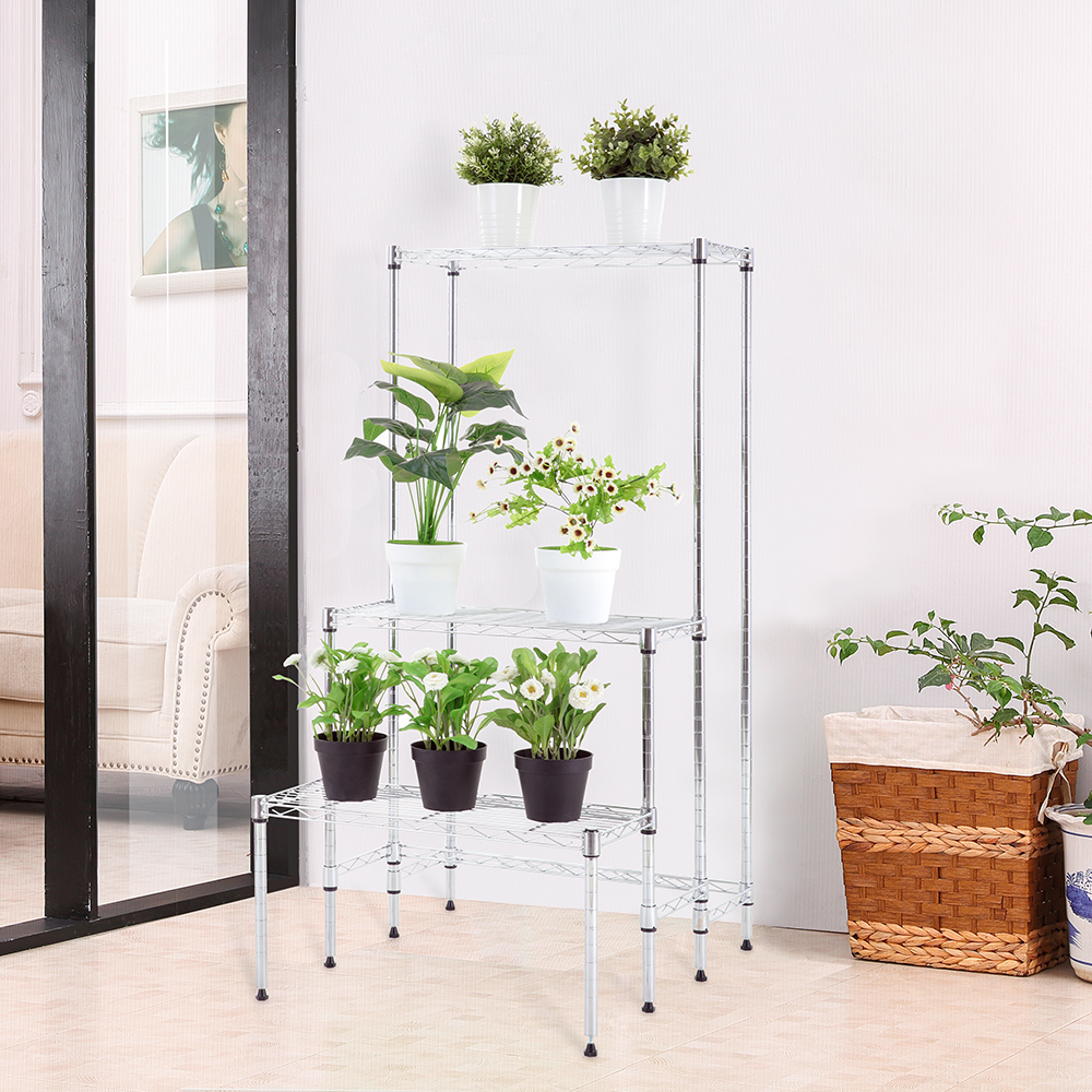 3-Tier Indoor Outdoor Plant Display Shelf / Metal Plant Shelf / Metal Plant Stand / Plant Rack / Flower Pot Organizer / Flower Display Rack