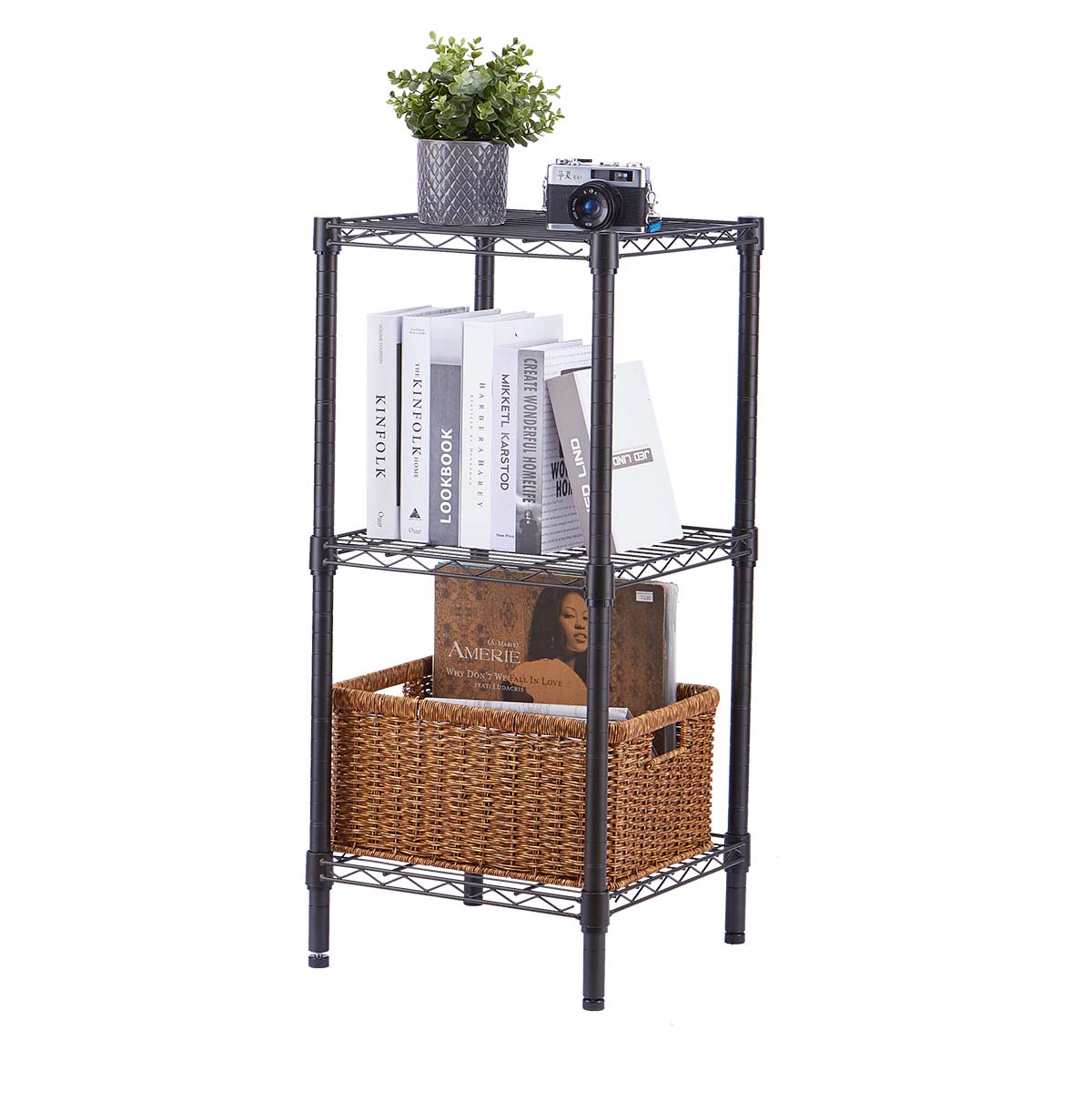 3 tier metal bookself wholesaler