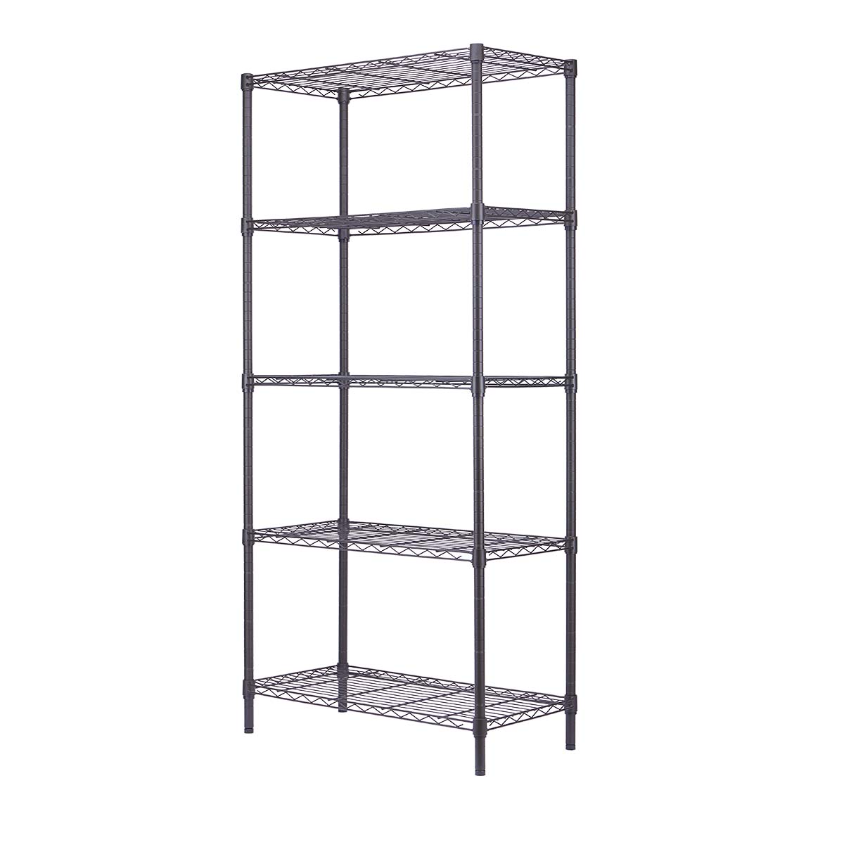 5-Tier Black Metal Garage Shelving Unit / Adjustable Metal Garage Shelving