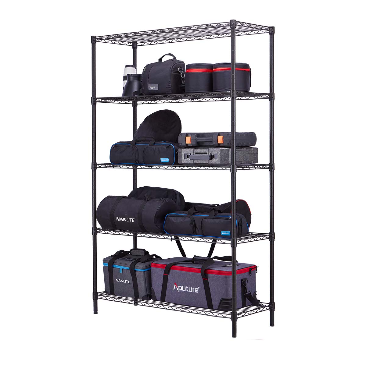 5-Tier Warehouse Storage Wire Shelf / Heavy Duty Metal Garage Shelving Unit
