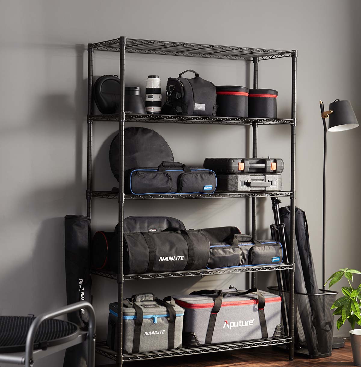 5-Tier Warehouse Storage Wire Shelf / Heavy Duty Metal Garage Shelving Unit