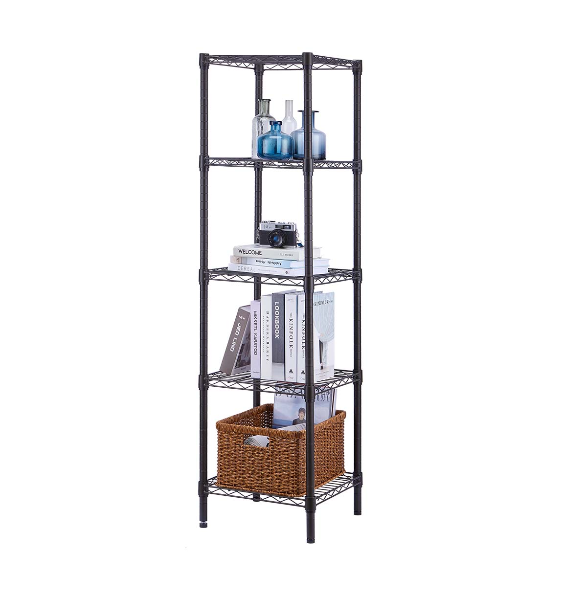 5-Tier Bookshelf / Book Storage Rack / Adjustable Book Case