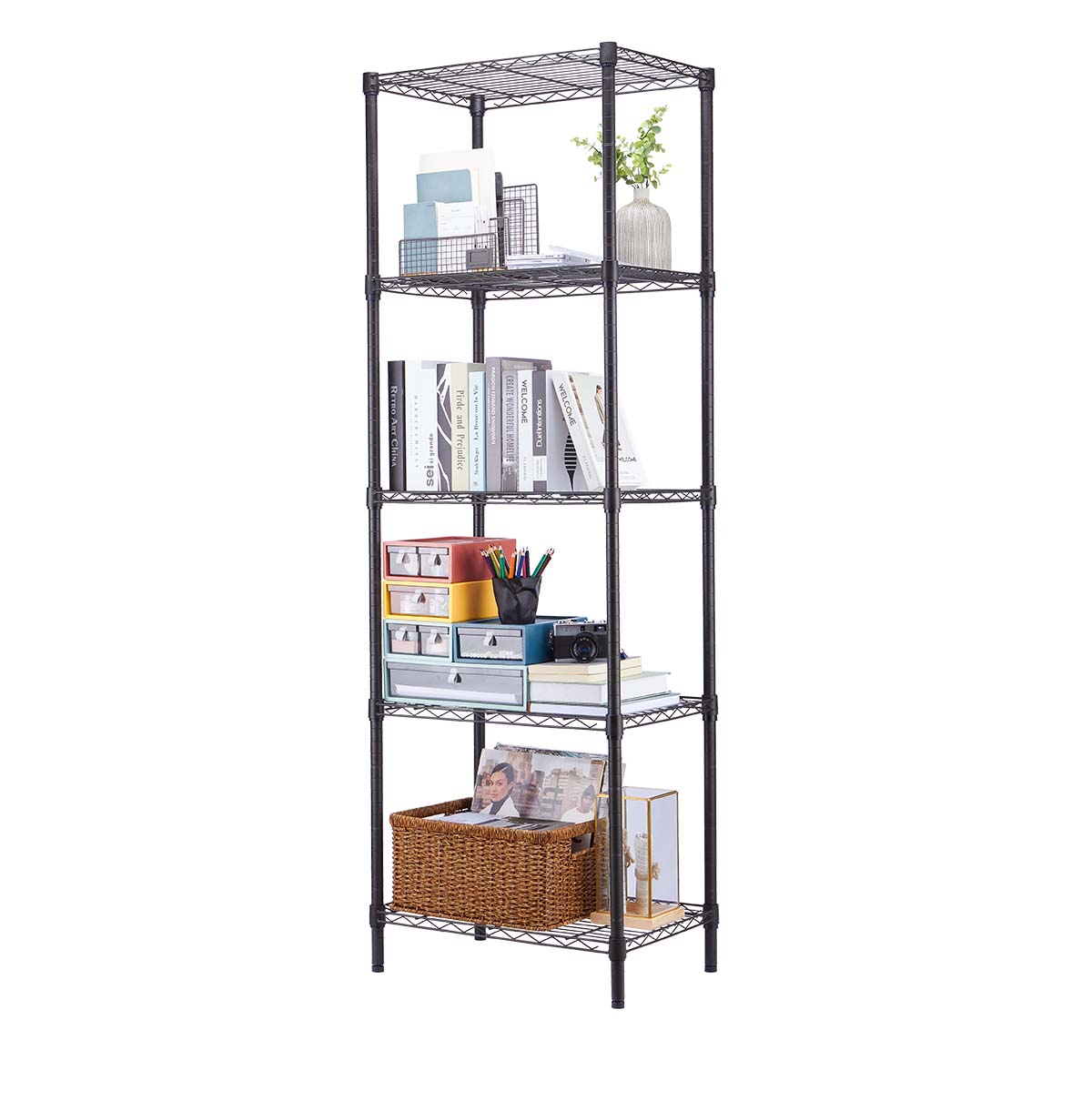 5 shelf wire storage rack supplier