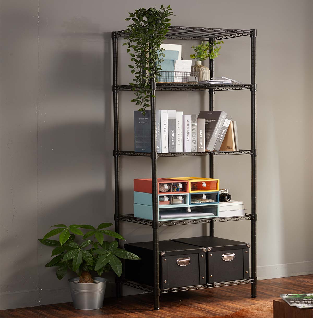 5 shelf wire storage rack supplier