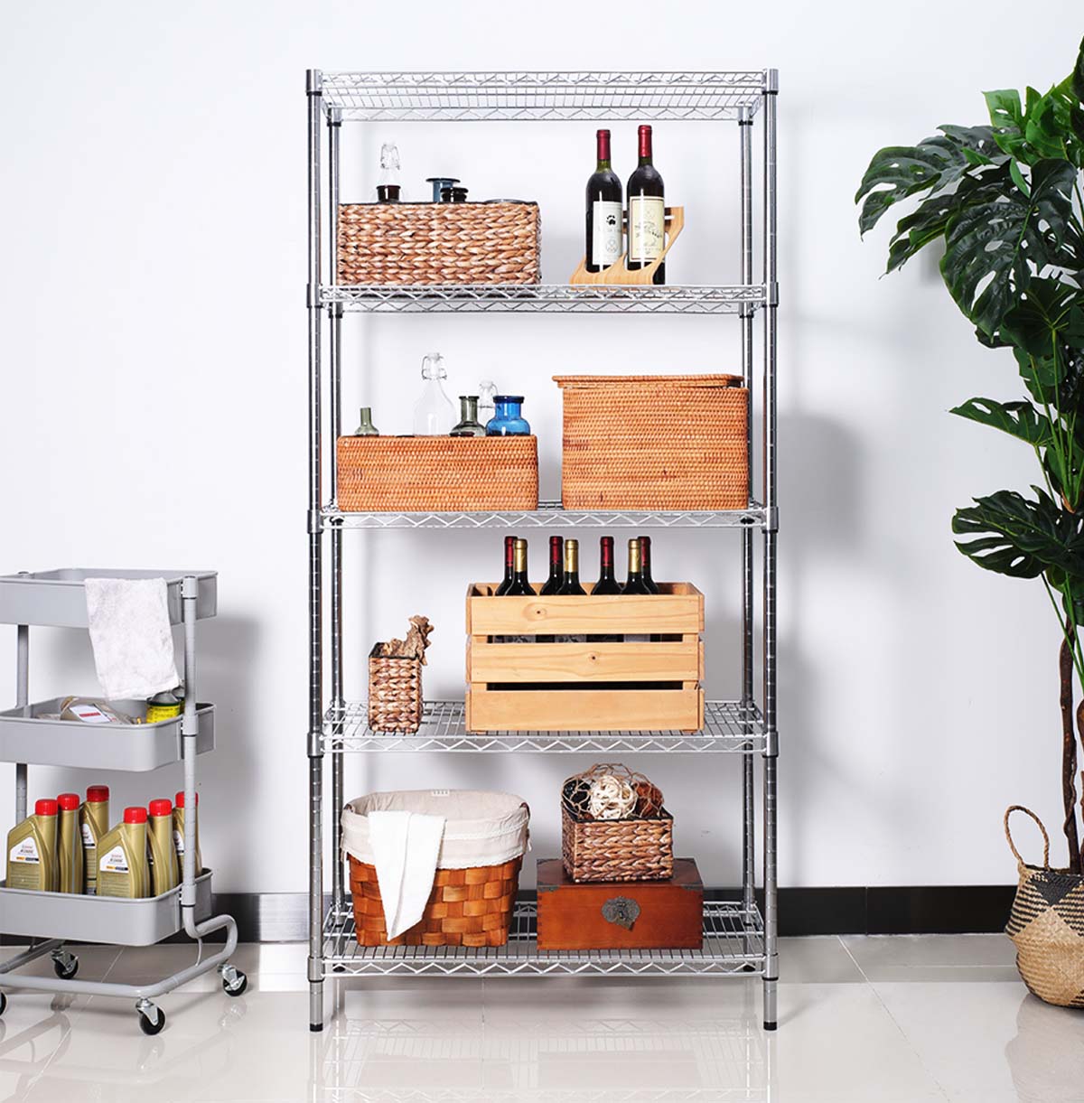 5-Tier Metal Shelves for Garage Storage / NSF Certification 