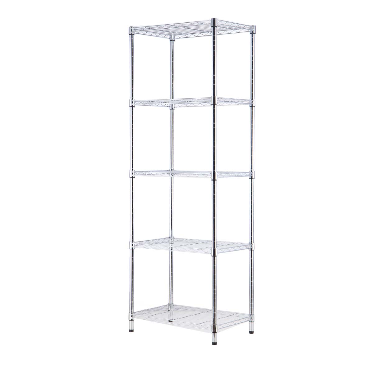 5-Tier Chrome Wire Shelf / Steel Wire Rack Shelving / Boltless Shelving Steel Shelf For Living Room