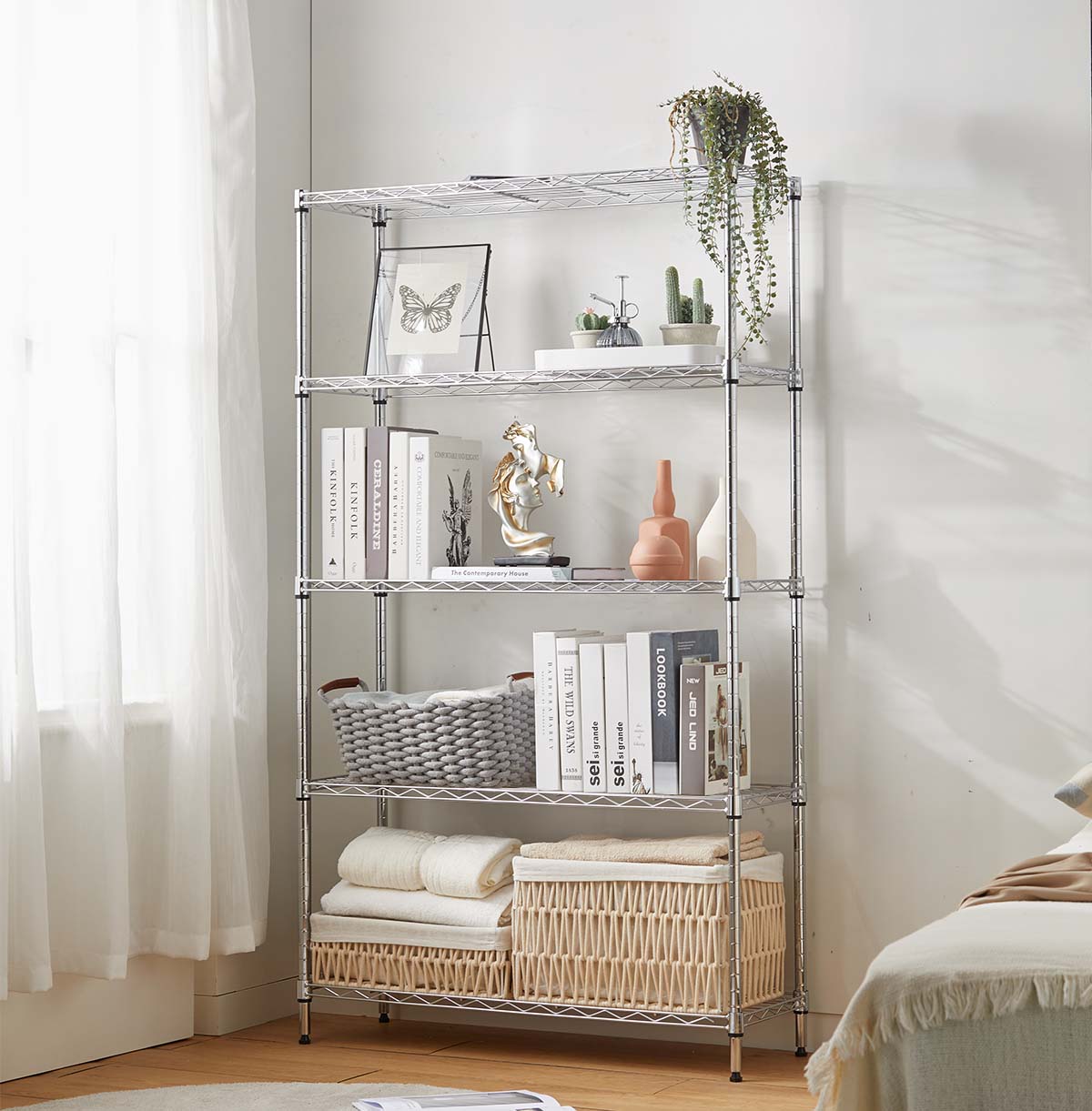 5-shelf wire storage rack company