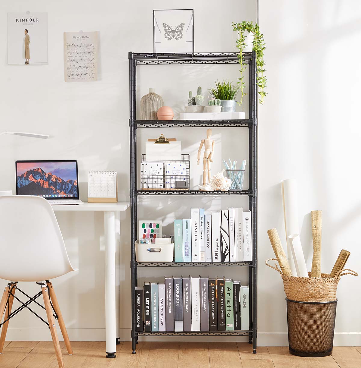 5-Tier Bookshelf / Book Storage Rack / Adjustable Book Case