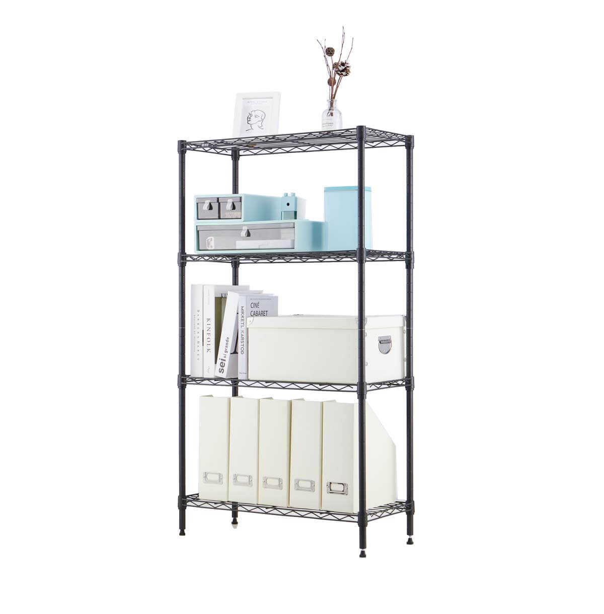 4-Tier Bookshelf / Book Storage Rack / Adjustable Book Case