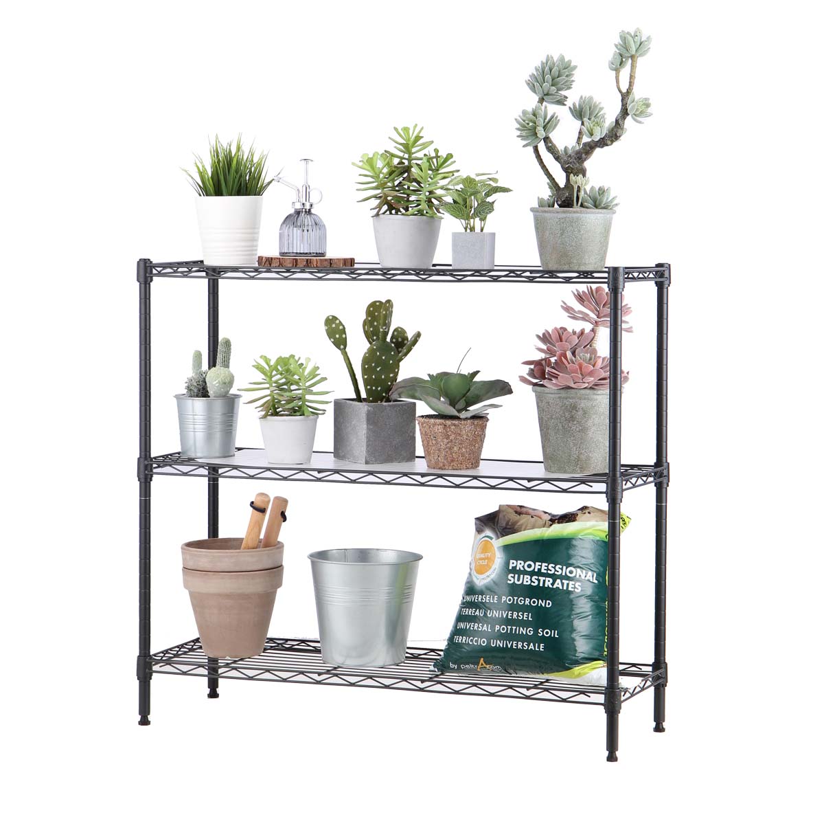 3-Tier Indoor Outdoor Plant Display Shelf / Metal Plant Shelf / Metal Plant Stand / Plant Rack / Flower Pot Organizer / Flower Display Rack