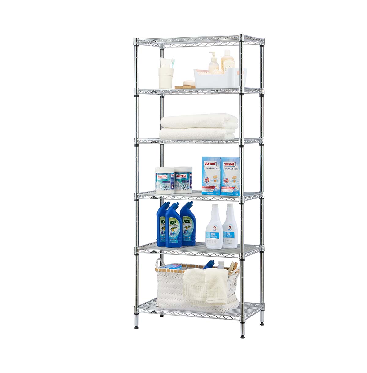 6-Tier Laundry Wire Shelf / Mini Chrome Wire Shelving Unit