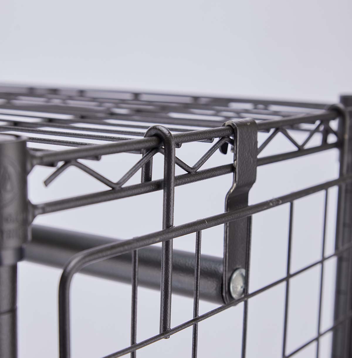 1-Tier Washing Machine Storage Rack with Hanging Rod and basket