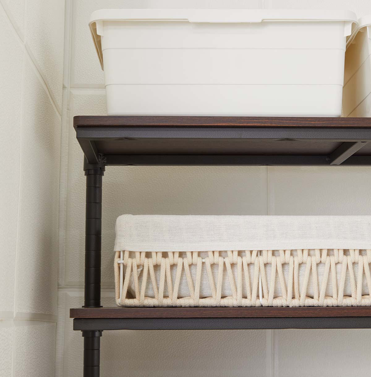 3-Tier Washing Machine Storage Rack With Wood Top