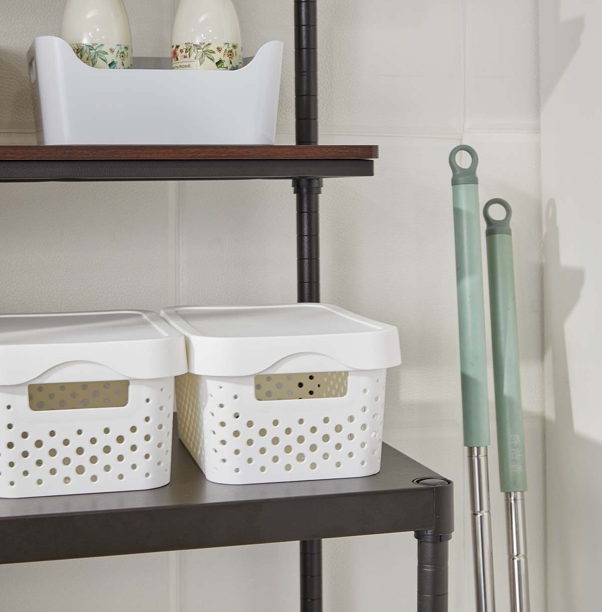 3-Tier Washing Machine Storage Rack With Wood Top