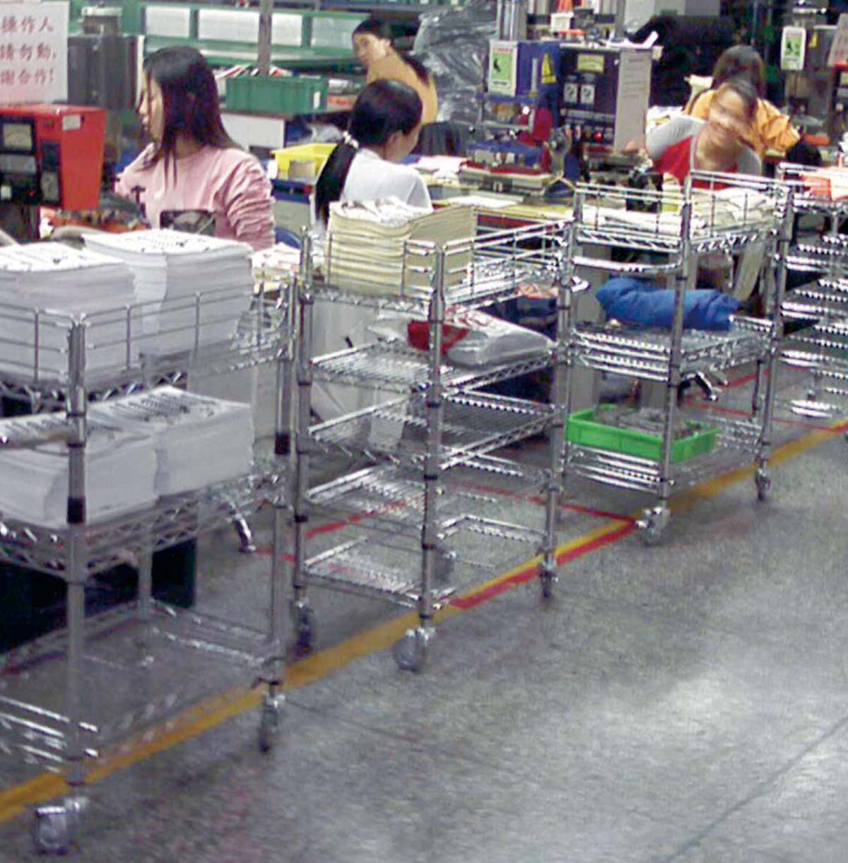 Chrome Wire Shelf Trolleys / Metal Utility Cart / Custom Steel Wire Racks / Storage Bin Shelving Unit /  Storage Box Shelving Unit