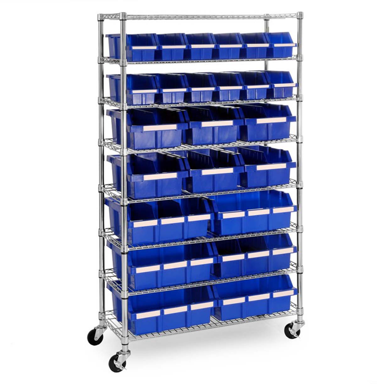 Chrome Wire Shelf Trolleys / Metal Utility Cart / Custom Steel Wire Racks / Storage Bin Shelving Unit /  Storage Box Shelving Unit