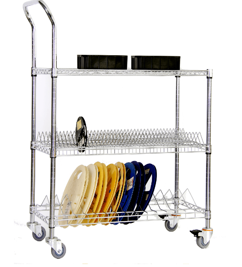 3-Tier 4-Tier Chrome Wire Shelving Unit / Storage Racks for Medical Industry / Rolling Trolley Cart