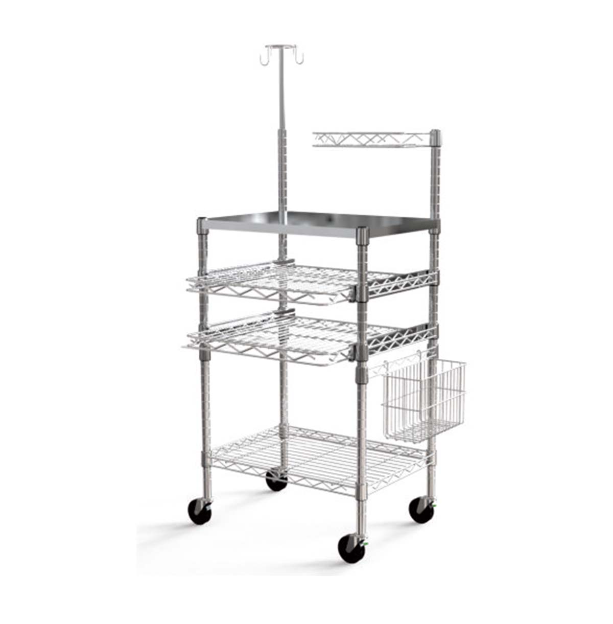 Chrome Wire Shelving Unit / Storage Racks for Medical Industry / Rolling Trolley Cart / 18 x 48 NSF Chrome Wire Shelf