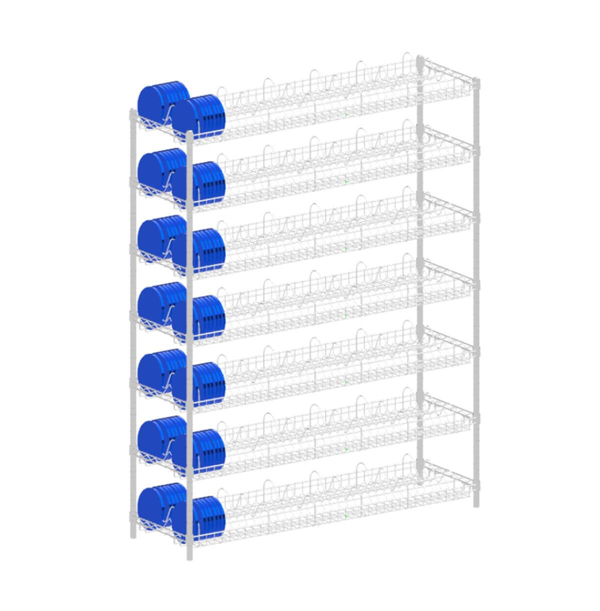 7-Tier Metal Wire Storage Rack / SMT Double-Lines Wire Rack / Custom Steel Wire Racks