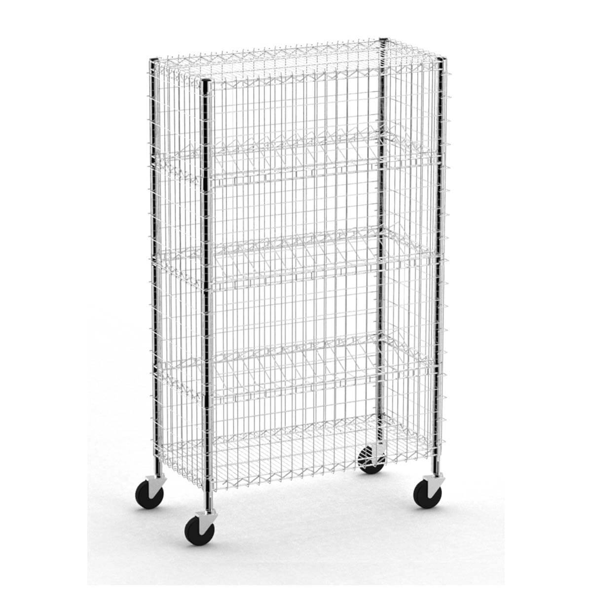 Heavy Duty Steel Security Cart / Custom Steel Wire Racks / Steel Wire Racking