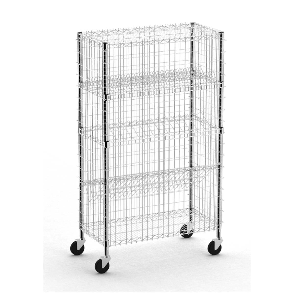 Heavy Duty Steel Security Cart / Custom Steel Wire Racks / Steel Wire Racking