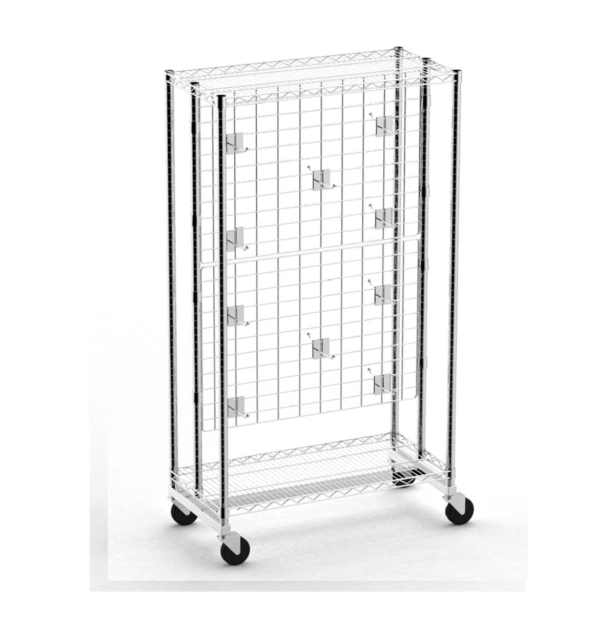 Metal Rolling Utility Cart /  Double-sided Display Cart with Hangers 