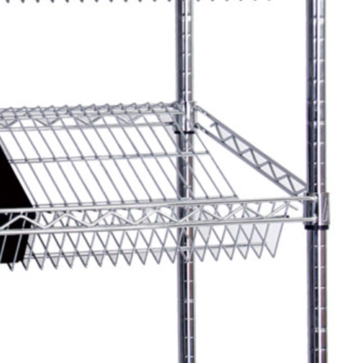 5-Tier Slanted Wire Shelving Unit / SMT Material Storage Rack / Steel Wire Rack Manufacturer