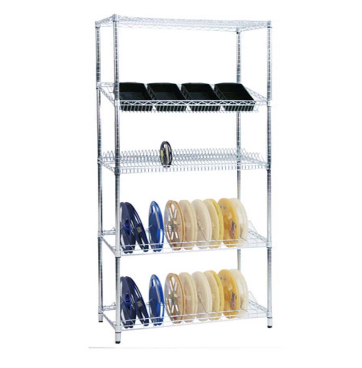 5-Tier Slanted Wire Shelving Unit / SMT Material Storage Rack / Steel Wire Rack Manufacturer