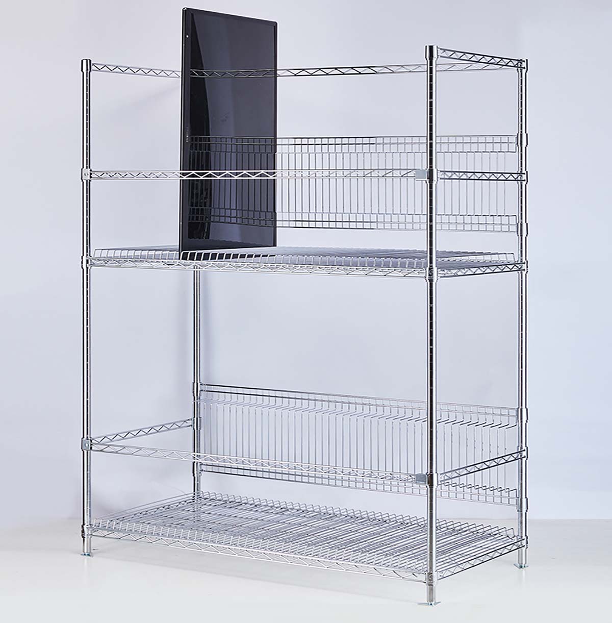 Wire Shelving Unit / Steel Organizer Wire Rack Chrome / Custom Steel Wire Racks