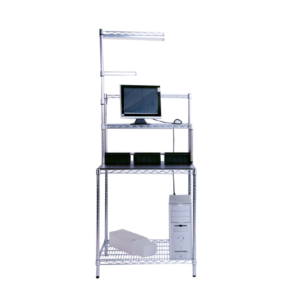 Metal Workbench with Wheels / Rolling Work Table Steel Wire Shelf For Production Line/ NSF Certified