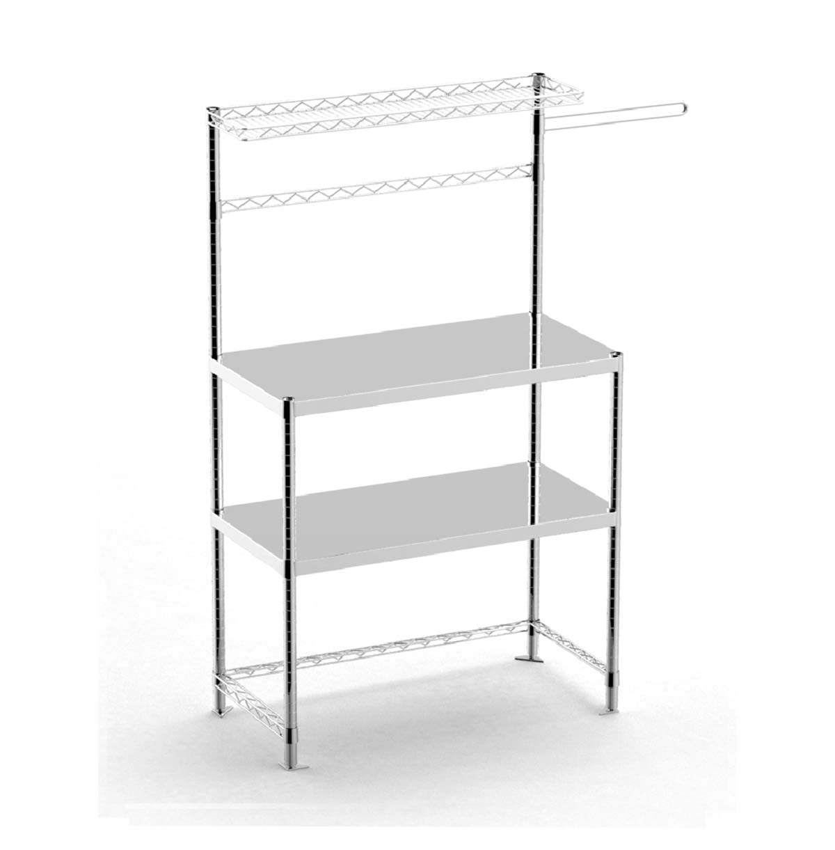 Metal Workbench with Wheels / Rolling Work Table Steel Wire Shelf For Production Line/ NSF Certified