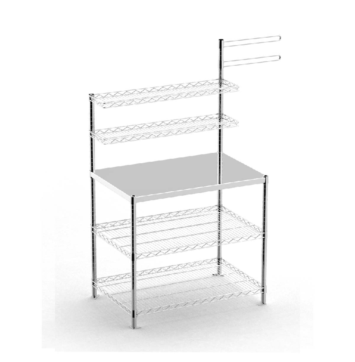 Metal Workbench with Wheels / Rolling Work Table Steel Wire Shelf For Production Line/ NSF Certified