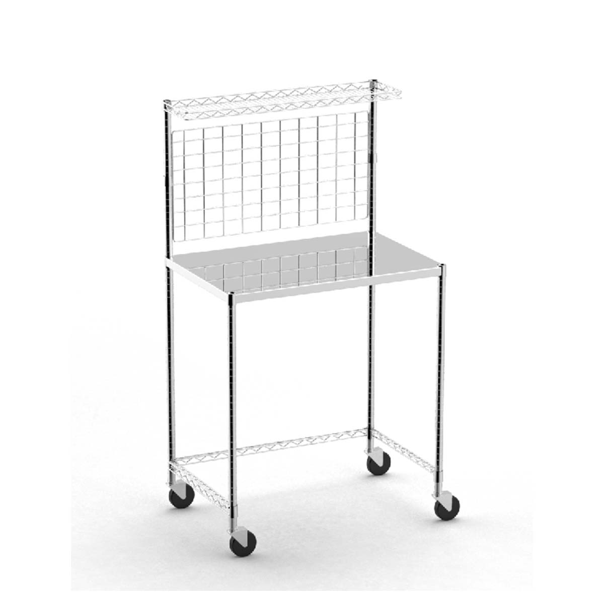 Metal Workbench with Wheels / Rolling Work Table Steel Wire Shelf For Production Line/ NSF Certified