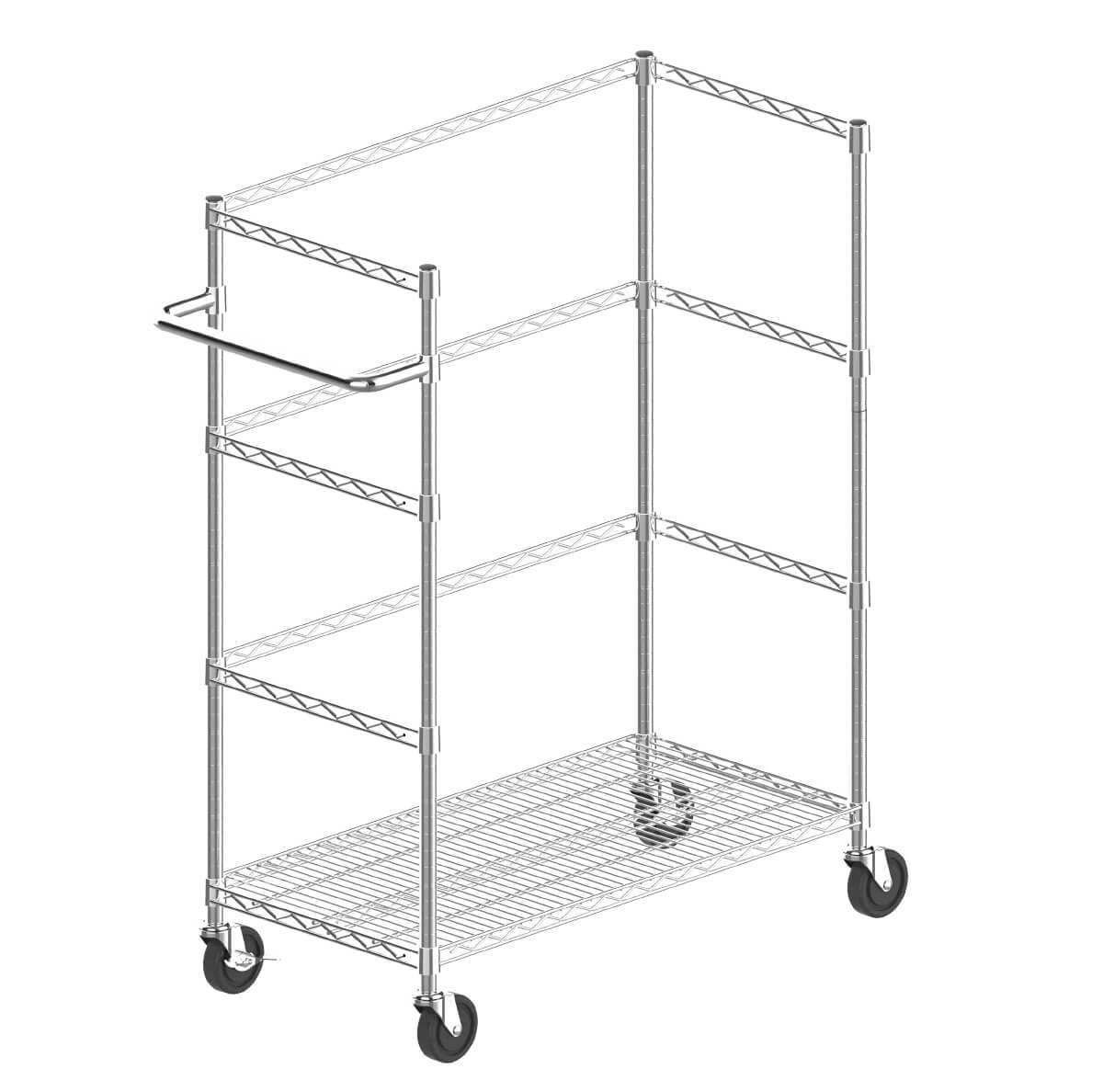 Commercial Grade Wire Rack / Warehouse Storage Shelving Unit / Chrome Sliding Wire Shelf / Custom Steel Wire Racks