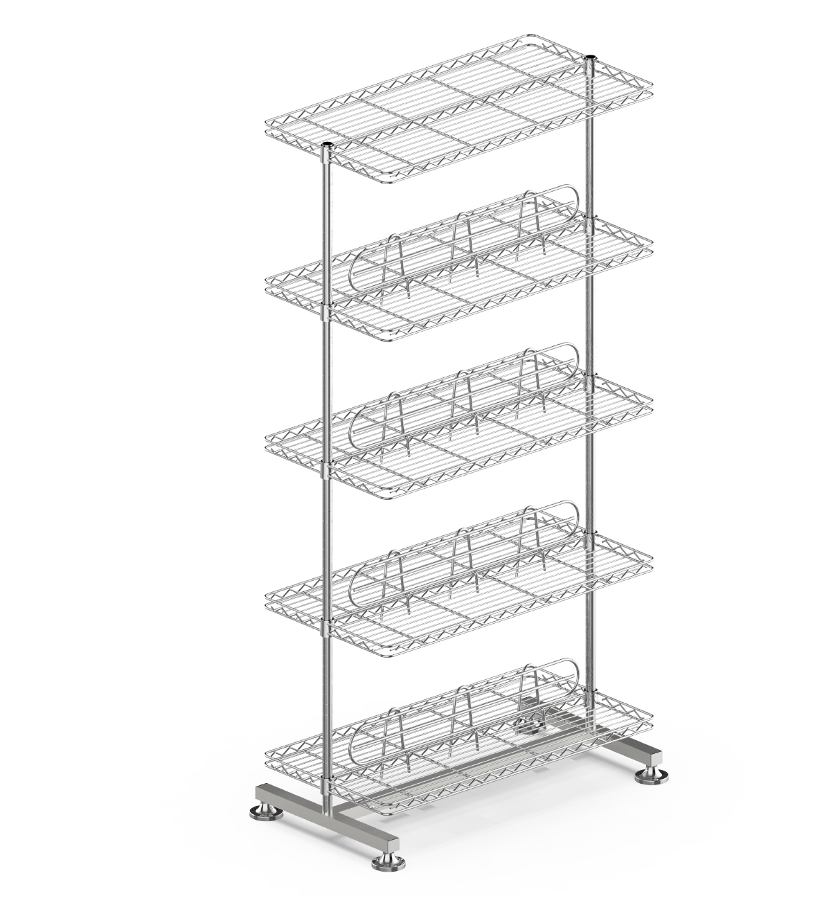 Commercial Grade Wire Rack / Warehouse Storage Shelving Unit / Chrome Sliding Wire Shelf / Custom Steel Wire Racks