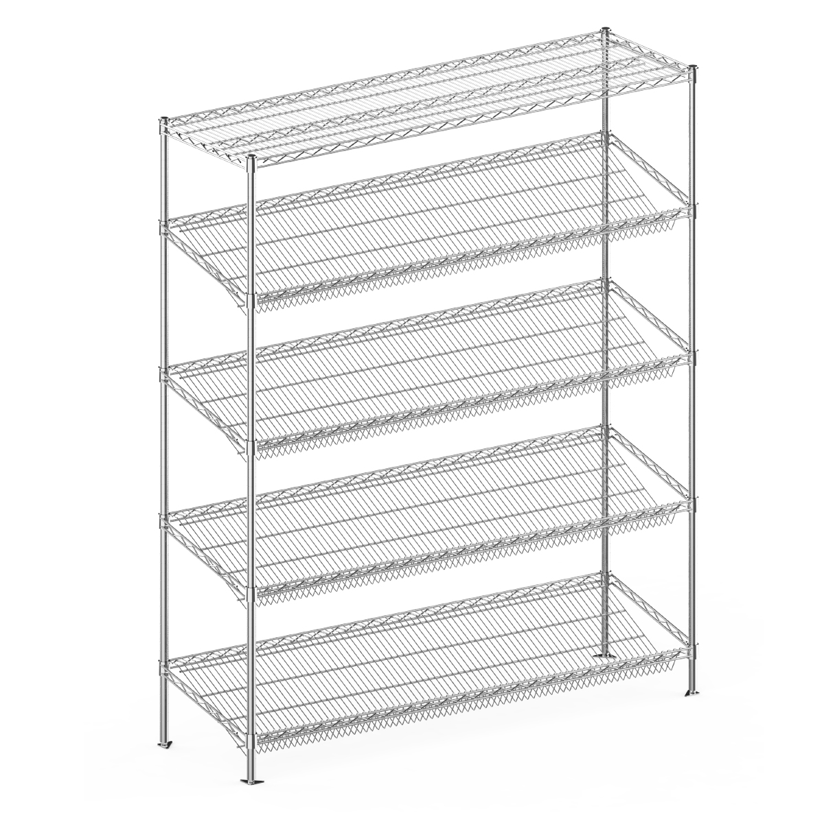 Commercial Grade Wire Rack / Warehouse Storage Shelving Unit / Chrome Sliding Wire Shelf / Custom Steel Wire Racks