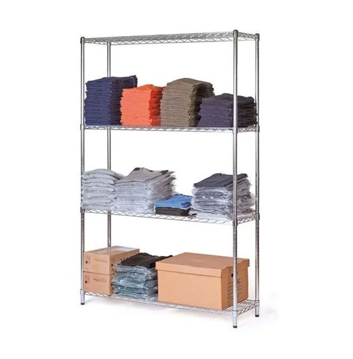 Commercial Grade Wire Rack / Warehouse Storage Shelving Unit / Chrome Sliding Wire Shelf / Custom Steel Wire Racks